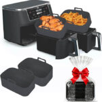 Reusable air fryer silicone liner for oil-free cooking and baking