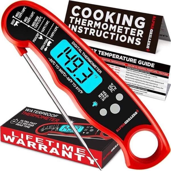 Digital meat thermometer for accurate cooking temperature measurement