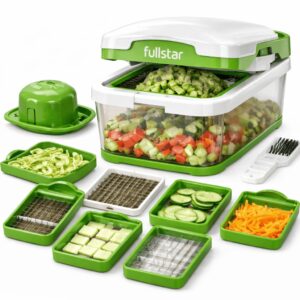 Fullstar vegetable chopper blade system with multiple attachments