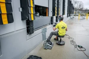 tools for cleaning under a loading dock